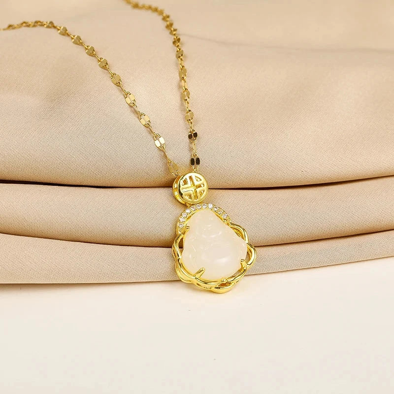 Necklace with White Buddha Pendant