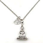 Necklace with Buddha Pendant and Lotus Flower