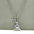 Necklace with Buddha Pendant and Lotus Flower