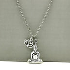 Necklace with Buddha Pendant and Lotus Flower