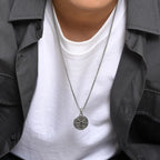 Necklace with Nautical Compass Rose Pendant