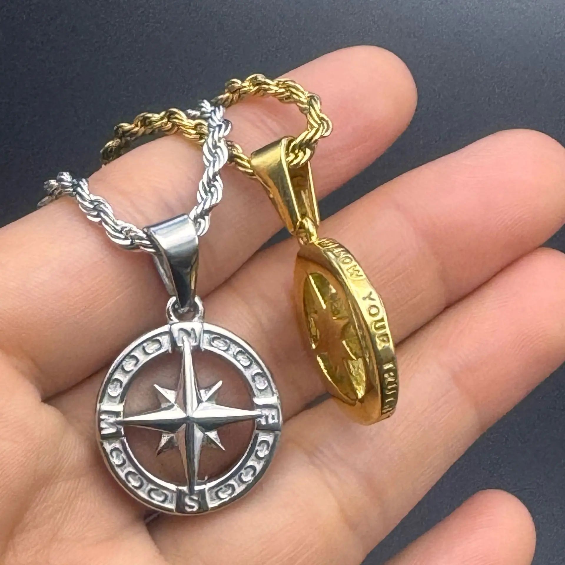 Necklace with Compass Rose Pendant