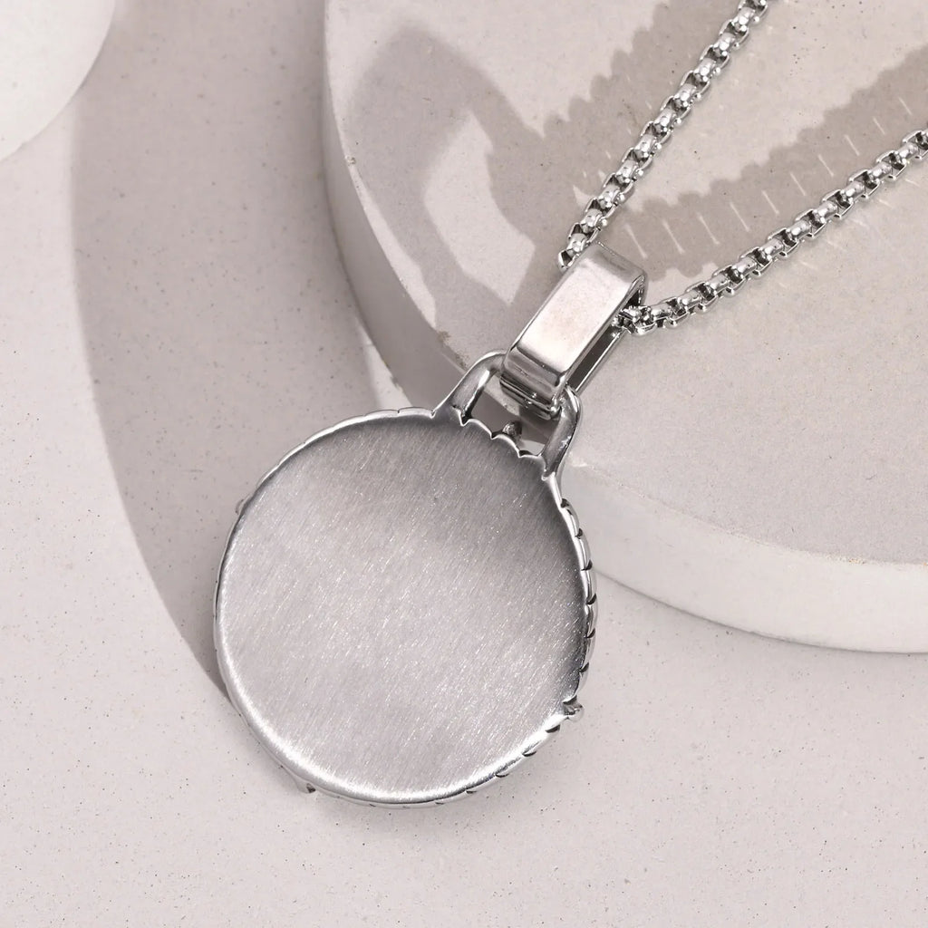 Necklace with Compass Rose Pendant for Men