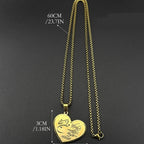 Collier avec pendentif coeur Allah et Mahomet arabe islam musulman