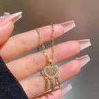 Necklace with Dreamcatcher Crystal Heart Pendant