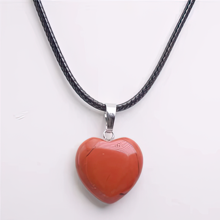 Necklace with Agate Stone Heart Pendant