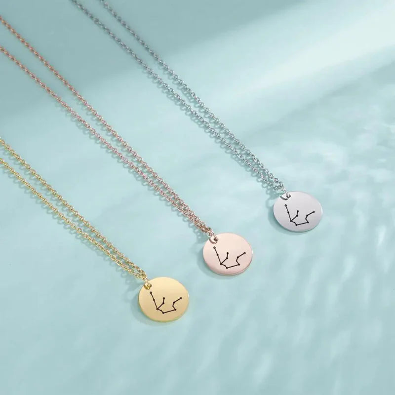 Necklace with Zodiac Sign Constellation Pendant