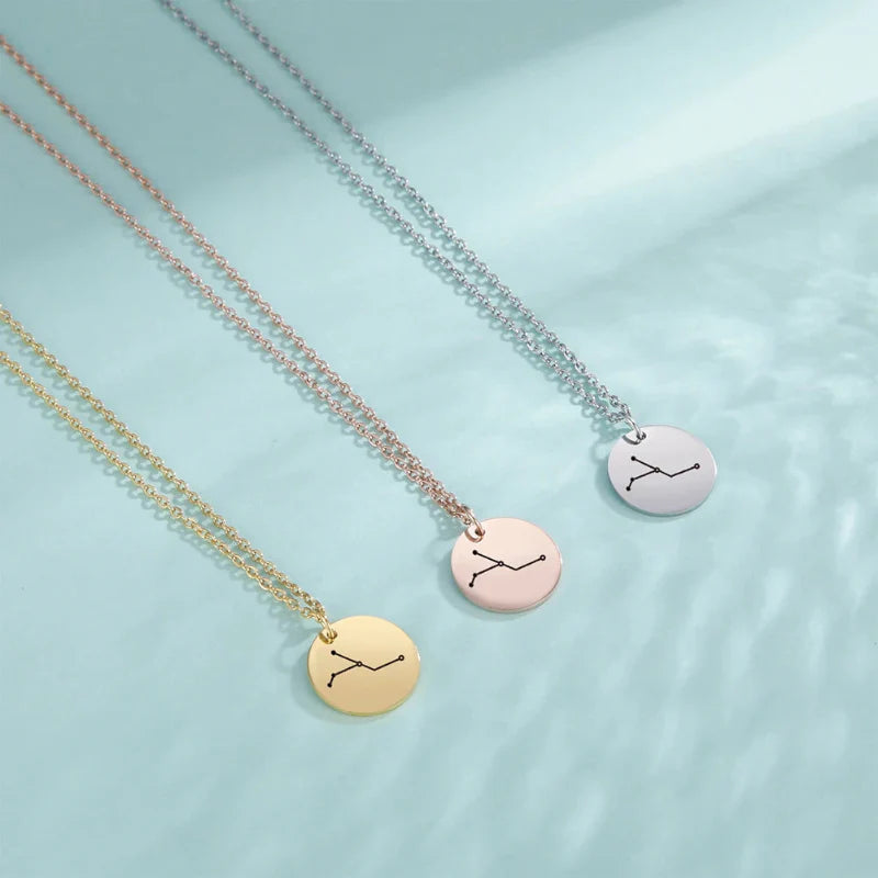 Necklace with Zodiac Sign Constellation Pendant