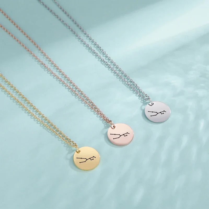 Necklace with Zodiac Sign Constellation Pendant