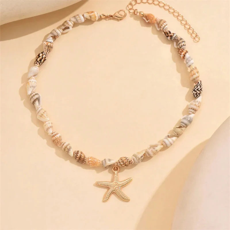 Necklace with Starfish Shell Pendant