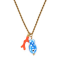 Collier avec Pendentif Corail et Poisson