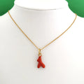 Necklace with Orange Coral Pendant