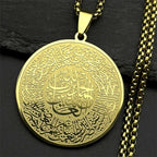 Collier avec pendentif du Coran arabe islam musulman or