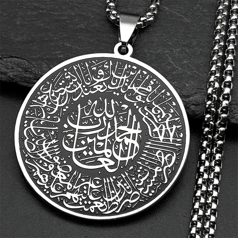 Collier avec pendentif du Coran arabe islam musulman argent