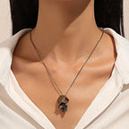 Necklace with Bronze Skull Pendant