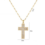 Necklace with Christian Cross Pendant in Zircon