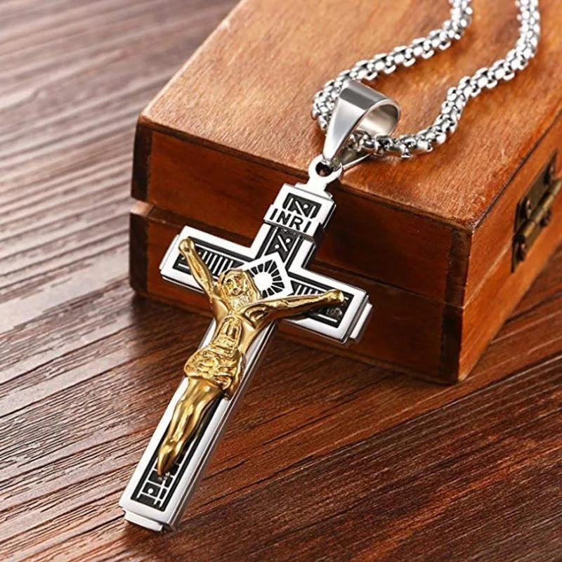 Necklace with Jesus Cross Pendant C
