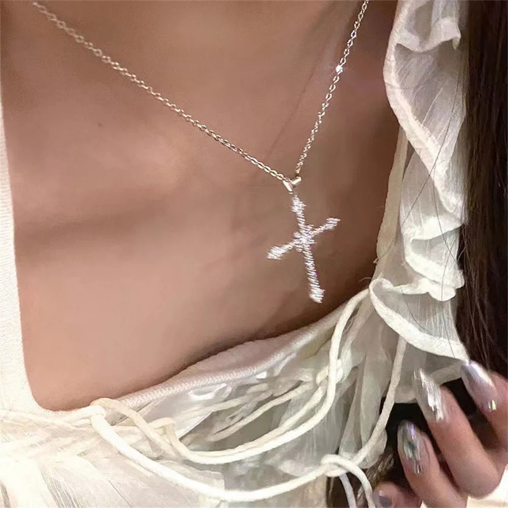 Necklace with Zircon Cross Pendant