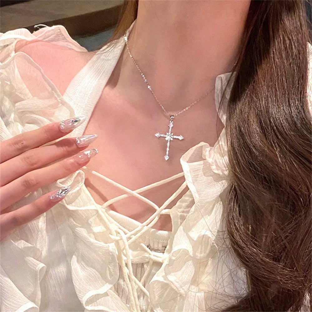 Necklace with Zircon Cross Pendant