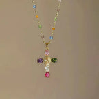 Necklace with Zircon Cross Pendant for Women