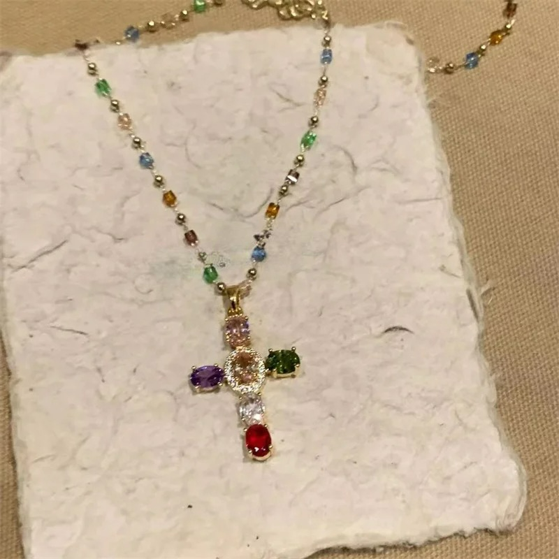 Necklace with Zircon Cross Pendant for Women