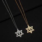 Collier avec pendentif croix et l'étoile de David symboles juifs orthodoxes or