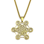 Necklace with Gold Metatron's Cube Pendant