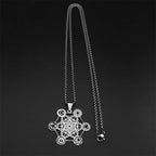 Necklace with Silver Metatron's Cube Pendant