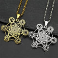 Necklace with Gold Metatron's Cube Pendant