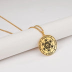 Collier avec Pendentif Cube Métatron or