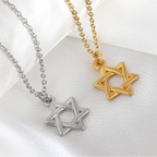 Collier avec pendentif de l'étoile de David symbolique juive or