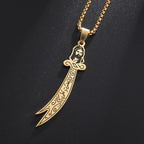 Collier avec pendentif de l'Imam Ali Zulfiqar arabe islam musulman or