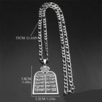 Collier avec pendentif de prières juives les 10 commandements de la Torah