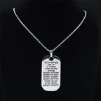 Necklace with Mezuzah Jewish prayer pendant in Hebrew letters 