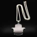 Collier pour homme avec pendentif de protection contre le mauvais œil et main de Fatma arabe