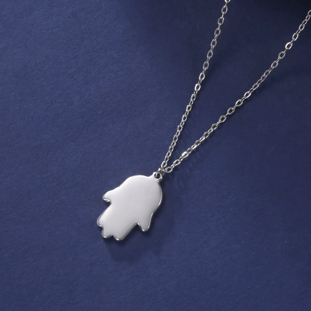 Collier avec pendentif de protection étoile de David et main de Fatma juif