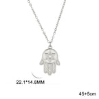 Collier avec pendentif de protection étoile de David et main de Fatma juif argent
