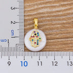 Collier avec pendentif de protection main de Fatma colorée arabe