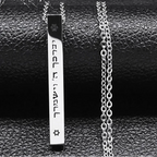Collier avec pendentif de protection Mesuzah et lettres hébraïques juif argent