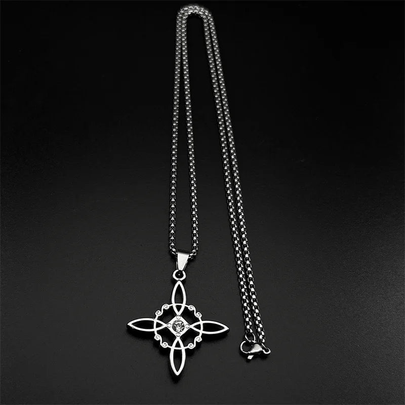 Necklace with Witch's Knot Protection Pendant