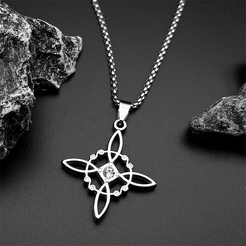 Necklace with Witch's Knot Protection Pendant