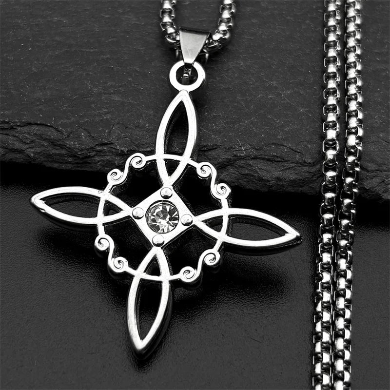 Necklace with Witch's Knot Protection Pendant
