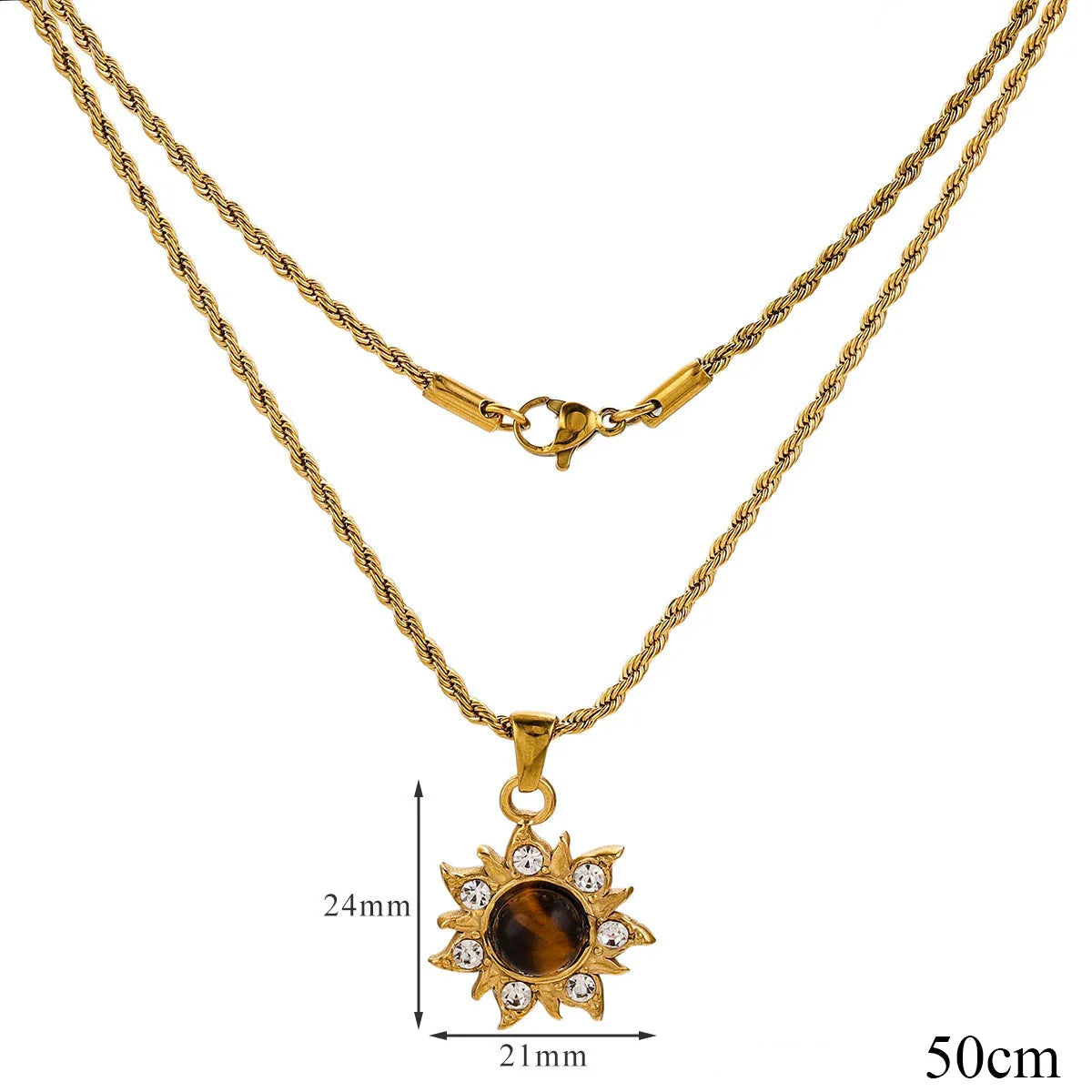 Necklace with Tiger Eye Protection Pendant for Women D