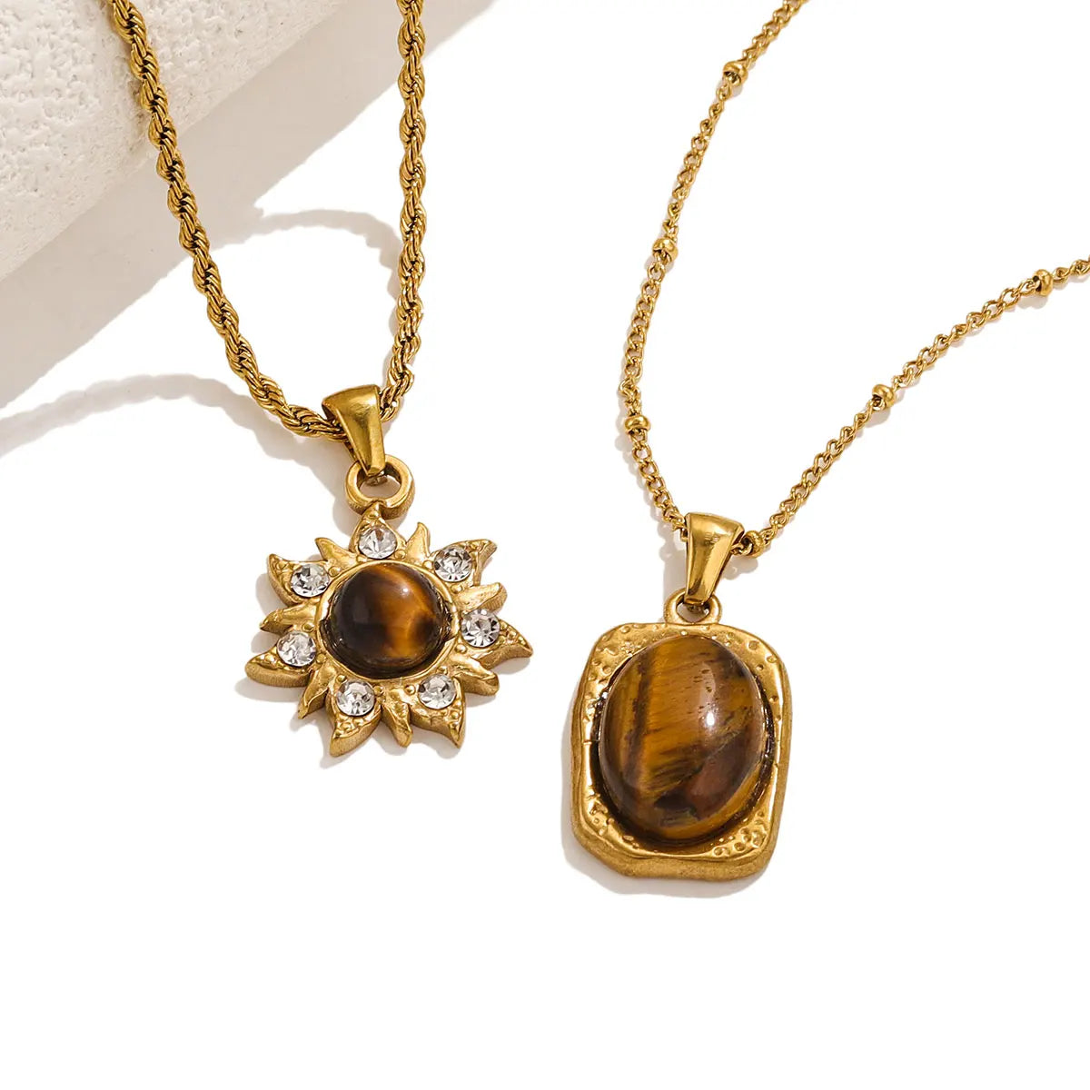 Necklace with Tiger Eye Protection Pendant for Women C