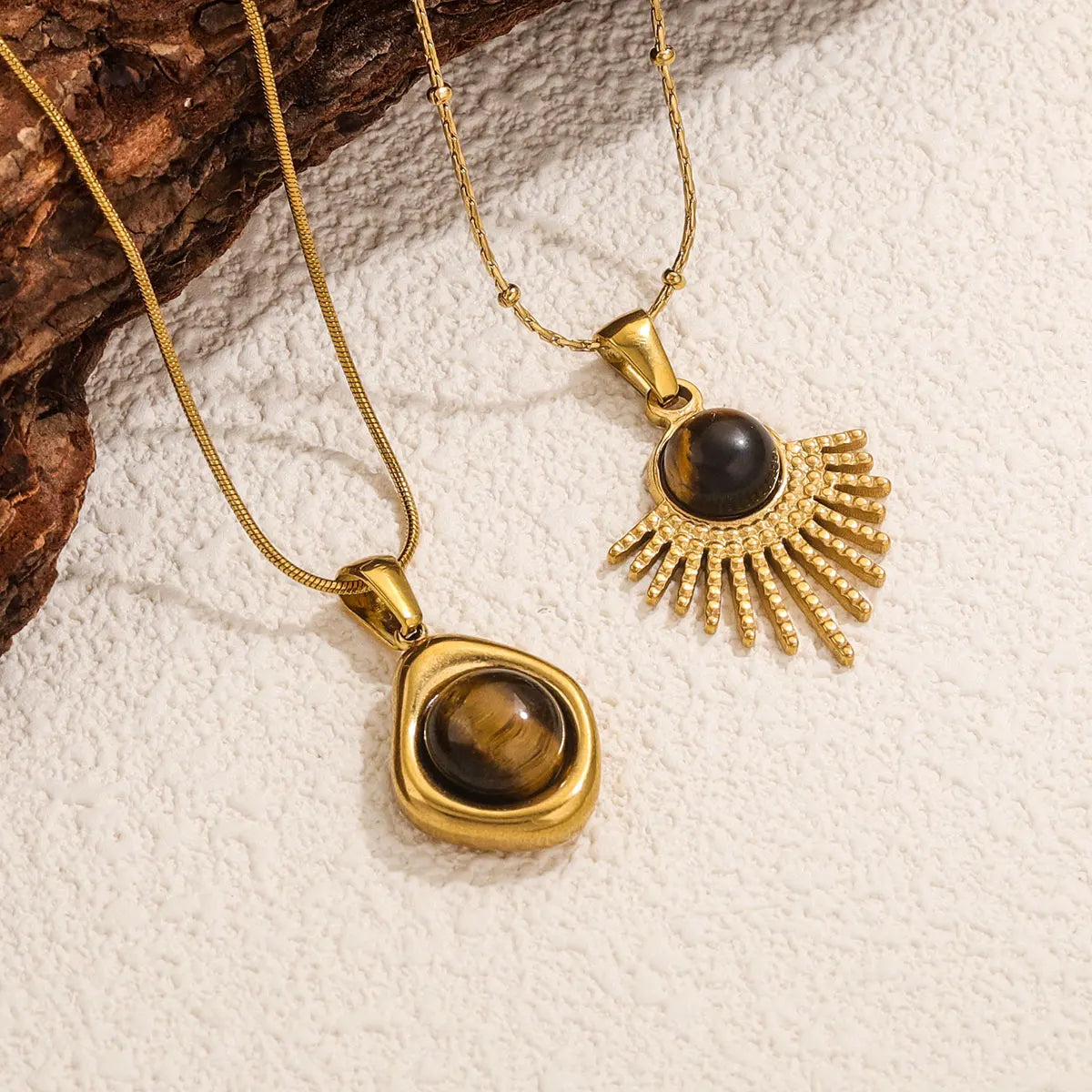 Necklace with Tiger Eye Protection Pendant for Women A