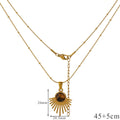 Necklace with Tiger Eye Protection Pendant for Women A