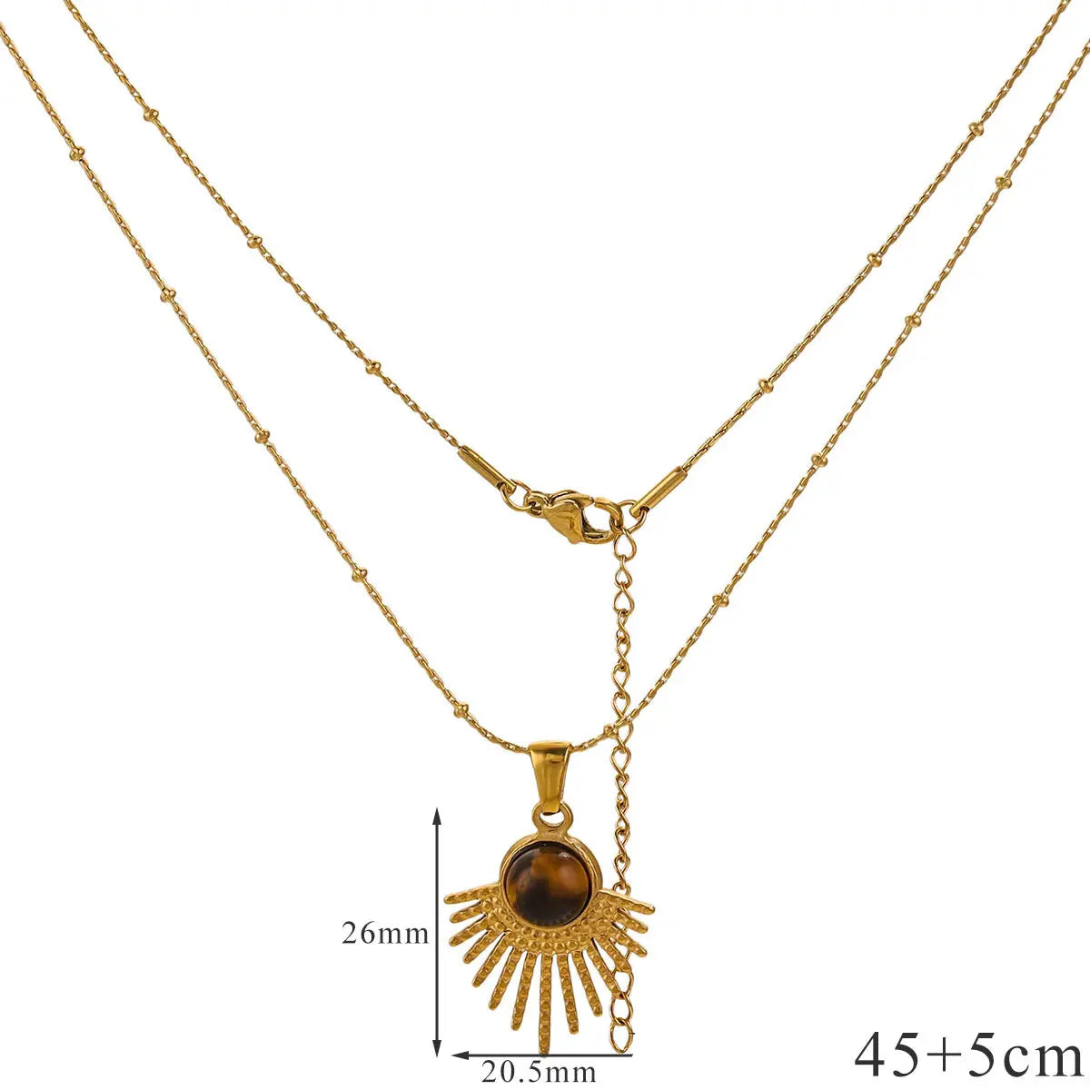 Necklace with Tiger Eye Protection Pendant for Women A