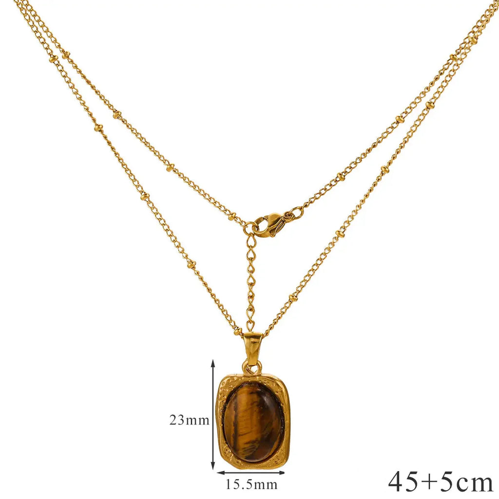 Necklace with Tiger Eye Protection Pendant for Women C