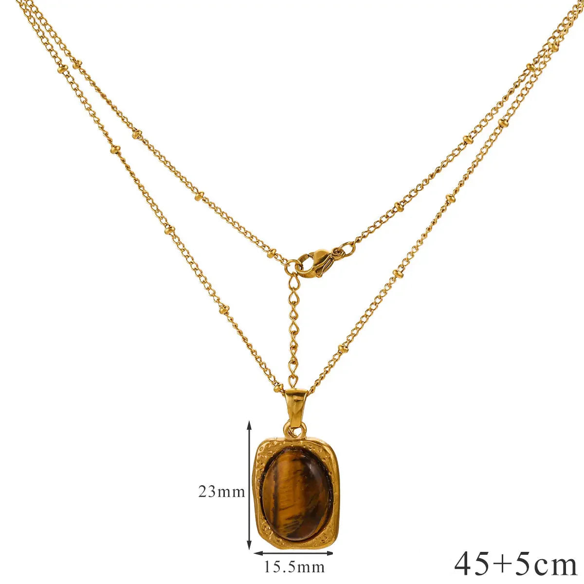 Necklace with Tiger Eye Protection Pendant for Women C