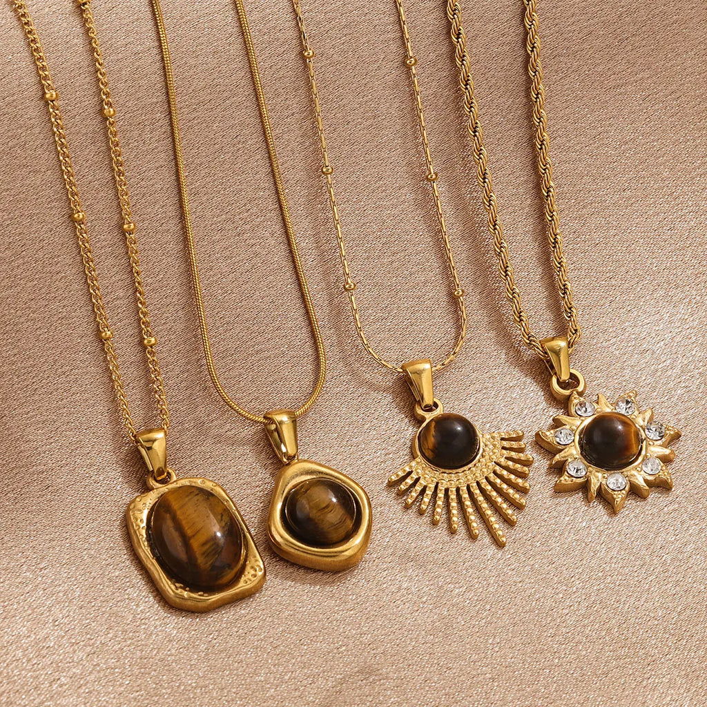 Necklace with Tiger Eye Protection Pendant for Women B